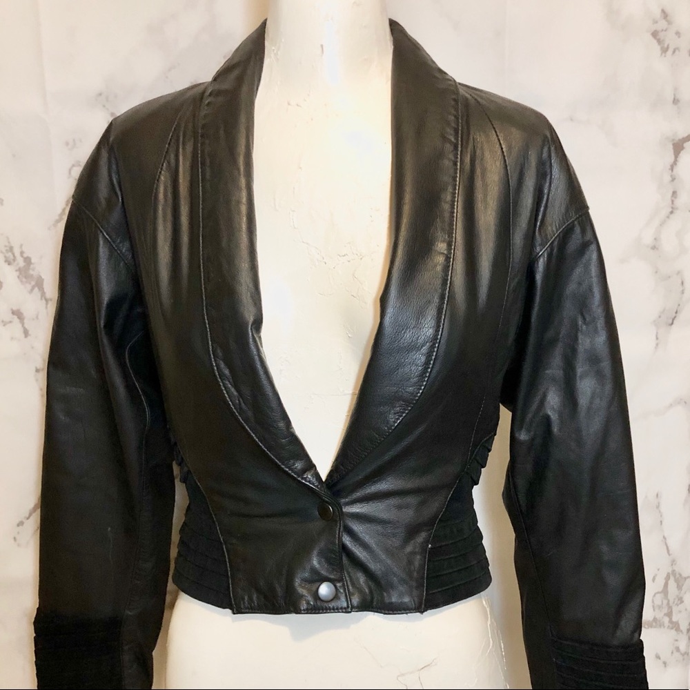 Vintage 80’s CHIA Crop Leather Jacket